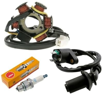 Lichtmaschine Zündspule Zündkerze kompatibel mit Peugeot Speedfight 1 2 AC LC Zundung Buxy TKR