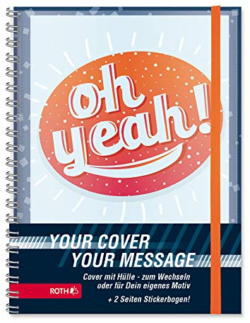 ROTH Mood Timer 'Oh Yeah', 14x20 cm, Wire-O-Bindung, 1 Woche 2 Seiten, mit Wechselcover und Stickerbogen