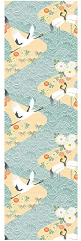 self Adhesive Wallpaper,Oriental Style Wallpaper, Japanese White Crane Chrysanthemum Living Room Background Wall Sticker -005 (1 roll)