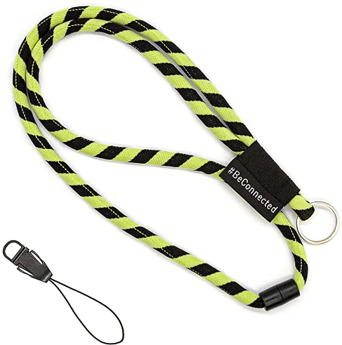 stylected Schlüsselband lang (grün schwarz - 45cm) - Schlüsselanhänger mit Schlüsselring, abnehmbarer Schlaufe und Sicherheitsverschluss - Lanyard für Männer, Frauen, Mädchen, Jungs und Kinder (Grün)