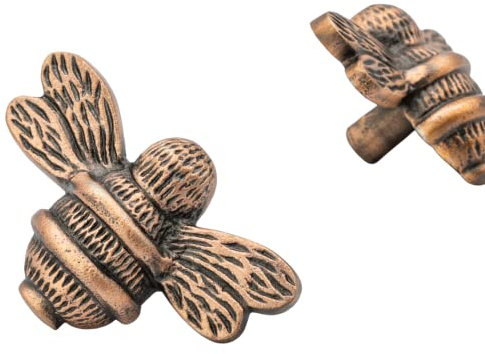Brass bee 2 x Solid Drawer Knob Handles | Drawer Handle | Bee Cabinet knob | Cupboards, Doors, Cabinets & Drawers for Kitchen, Wardrobe, Chest, Drawer Pull (Antique Copper)