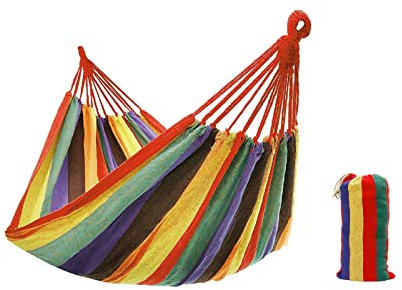 DEPORTE FANS Hamaca Colgante Tela 180 x 150 cm,Hamaca Jardin Exterior Hamaca Camping, Multicolor