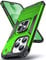 DASFOND Designed for iPhone 14 Pro Case, Military Grade Shockproof Protective Phone Case Cover with Enhanced Metal Ring Kickstand [Support Magnet Mount] for iPhone 14 Pro 6.1 inch, Grass Green