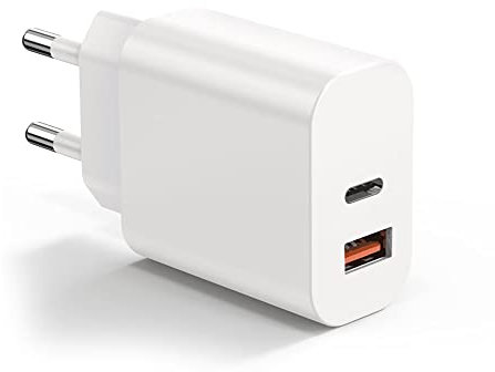 Bouge Charger 30W 2-Port USB C+USB A, Adaptateur Prise Secteur Rapide pour Iphone 15/15 Pro/15 Pro Max/14/14 Pro/14 Pro Max/13/12/11, Google Pixel, Samsung, Xiaomi et Huawei