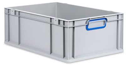 PROREGAL Eurobox NextGen Color | HxBxT 22x40x60cm | 44 Liter | Griffe blau geschlossen | Verstärkter Boden | Eurobehälter, Transportbox, Transportbehälter, Stapelbehälter