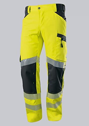 BP 2040-844-6656 Arbeitshose für Herren, 79.5% Polyester/16.5% Baumwolle/4% Elastolefin, Warngelb/Anthrazit, 3D Schnitt - ergonomische Passform, Größe 54s