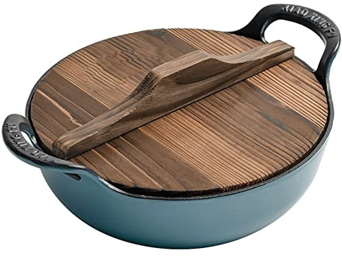 pentola di cottura in vetro Piccola pentola blu Smalto for uso domestico Pentola in ghisa Pentola for zuppa Pentola for stufato in ferro Pentola smaltata Maniglia for fornello di riso
