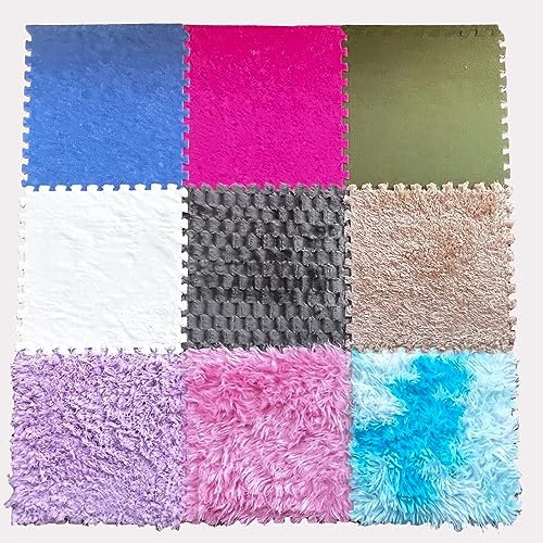 9 Pcs Sensory Mats, 12x12 Inches Puzzle Foam Floor Mat, Interlocking Textured Sensory Play Tiles, Suitable for Home Floor