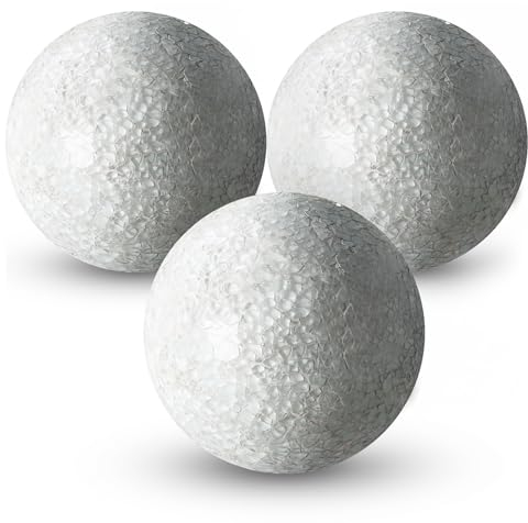 DomeStar 3PCS Decorative Balls for Bowls, 4 Inch White Orbs Glass Balls for Centerpiece Bowls Mosaic Sphere for Home Decoration Dining Table