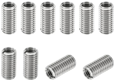 PATIKIL Rosca Adaptadores Manguito Reductora Tuerca, 10uds M10x1.5 Macho a M8x1.25 Hembra Reparación Inserto Tuerca Tornillo Reductor Inoxidable Acero Sujetador 20mm