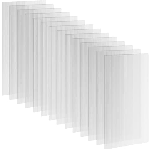 Outsunny 14 Panneau alvéolaire Double en Polycarbonate 4 mm, résistant aux UV, Personnalisable, Transparent, dim. d'un Panneau 121L x 61l cm