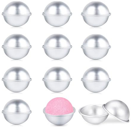 12-teiliges Set DIY Metall-Badebombenformen in 1 Größe, 24 Stück, für Geschenke und zum Basteln Ihrer eigenen Sprudeln, 4,5 cm