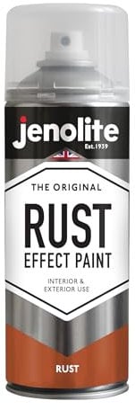 JENOLITE Peinture en Spray Effet Rouille | LOOK & FEEL ROUILLÉ | 400ml | Peinture Texturée Aspect Métal Rouillé et Vieilli | Peinture Multi-Surface | Idéal pour Bricolage | Intérieur & Extérieur