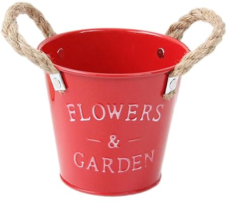 JISADER Maceta para Plantas de jardín, macetero Multifuncional de 13x12x9cm para Centro de Mesa de Oficina en casa, Rojo