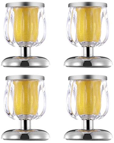 DUDUQZC Pieds de Meubles, 4 pièces Pieds d'armoire en Verre Cristal, Pieds de Table Basse en Cristal, Pieds de Support réglables Bricolage, pour Armoire, Table de Chevet, canapé-lit (10 cm