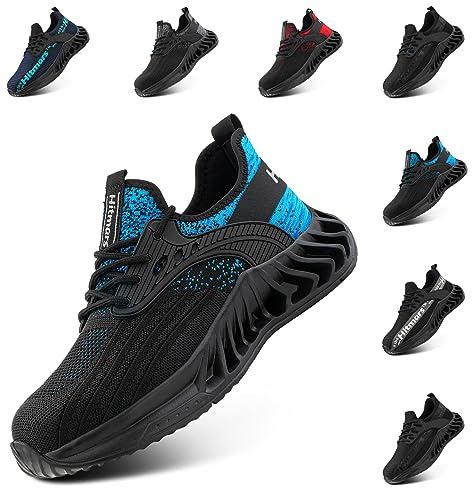 Hitmars Scarpe Antinfortunistiche Uomo da Lavoro Donna Punta in Acciaio Leggere Estive Scarpa Antinfortunistica Uomo s1p s1 s2 s3 SRC Sicurezza 1 Blu EU 42