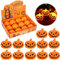 AOUVT 12Pcs Halloween LED Kürbis Laterne, Tragbare Kürbislaterne, Halloween Kinder LED Kürbislaterne Halloween Dekorationen für Drinnen und Draußen Kleine Laterne Halloween Dekorationen