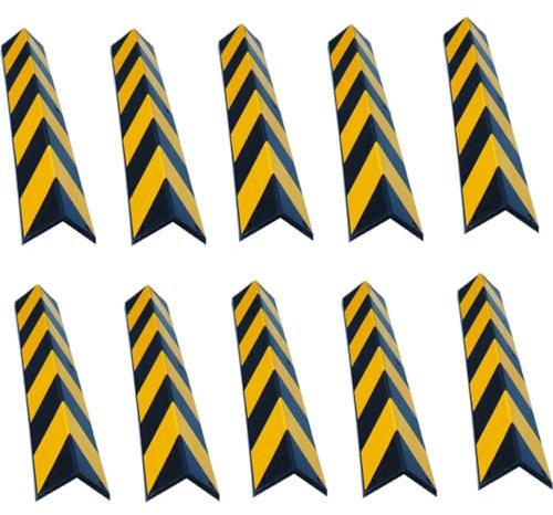 LOREX LR-K612 Kantenschutz 10er-Pack | Flexibler Eckenschutz mit Reflektoren – 80 cm, Schwarz/Gelb