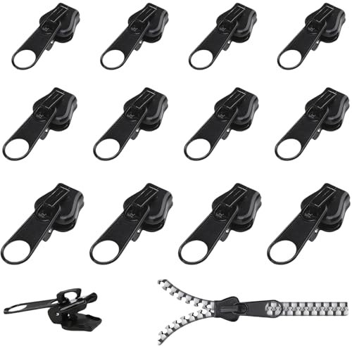 12PCS Alluring Reisverschluß-Zipper Ersatz, Reißverschluss-Reparaturset, Ersatz Zipper für Reißverschluss, Zippers für Kleidung Tasche Gepäck Bettzug(1-2-12PCS)
