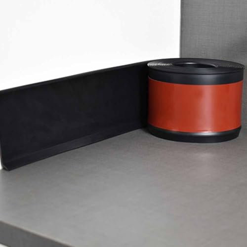 HpLive Plinthe souple autocollante étanche en plastique 4 m x 8 cm (noir)