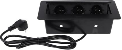 Angoily 1stk Tischsteckdose Mehrere Steckdosen Mehrzweck-Steckdose Ladesteckdosen Versenkte, Versteckte Steckdose Eu-stecker-ladegerät-stecker Ladebuchse Mehrzweck-steckplatte Black Abs