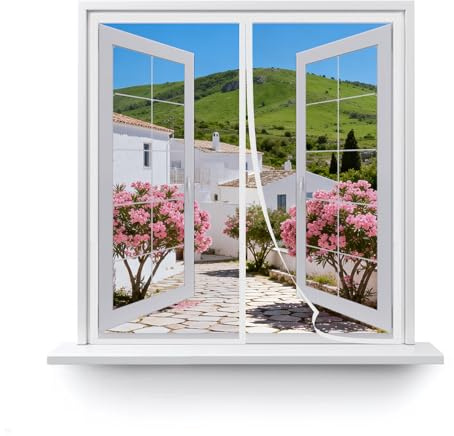 MAGICDOOR Zanzariera Magnetica Finestra 70x160cm-Bianco in Poliestere | Colore Puro Tenda Zanzariera con Forte Magnete Traspirante Zanzariere Magnetiche per Camera Letto Soggiorno Porta ingresso