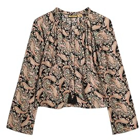 Superdry Damen Langärmelige, Bedruckte Bluse