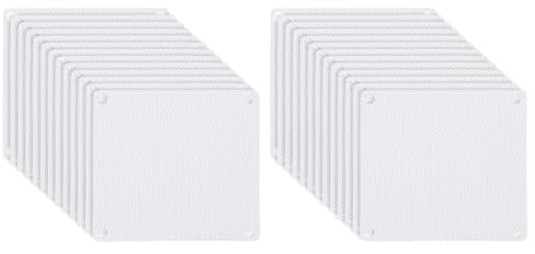 PATIKIL 120mm/4.7 PC Fan Dust Mesh, 24 Pack PVC Computer Cooler Dust Filter PC Case Dust Cover Grills for Computer Cooler Fan PC Case Dustproof, White