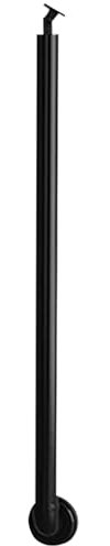 Industrielle Treppenbaluster-Säule aus schwarzem Eisen, 1 Packung mit verstellbarer Halterung und Schraubensatz, L-förmiges, rundes Rohr-Handlauf-Lattenrost für Innentreppen (75 cm)