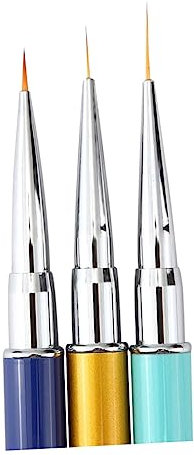 ASAKKURA 3pcs Nail Art Design Pens Set Acrylic Brush Tips, Nail Drawing and Dotting Pens for Professional Manicure and Home Salon Use