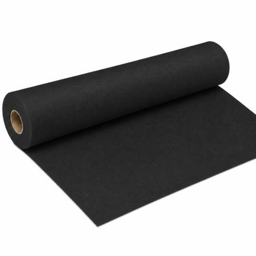 DeinPack 4 Rollen Airlaid Tischläufer schwarz - 40cm x 24m - HORECA Qualität- Perforierung alle 120cm - Hochwertiger einweg Tischläufer Ideal für alle Dekorationen, Hochzeit & Partys