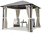TOOLPORT Gazebo da Giardino 3x3 m Tetto Hardtop in Acciaio con Teli Laterali e Zanzariere in Crema
