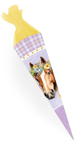 TRÖTSCH - Pferde Schultüte 35 cm zur Einschulung Geschwistertüte: Schultüte Einschulungstüte Zuckertüte Geschwistertüte Pferdemotiv Schultüte 35 cm zur Einschulung Geschwistertüte