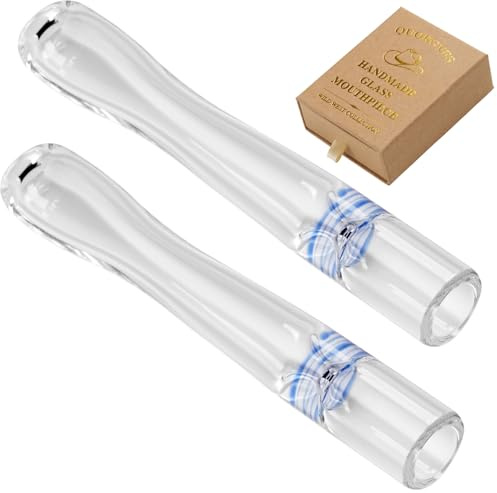 QUORGVES Glass Cigarette Holder 2PS, Handmade Holder Accessory, Made of High Borosilicate Glass, Fits Regular Size Cigarettes (Transparent)