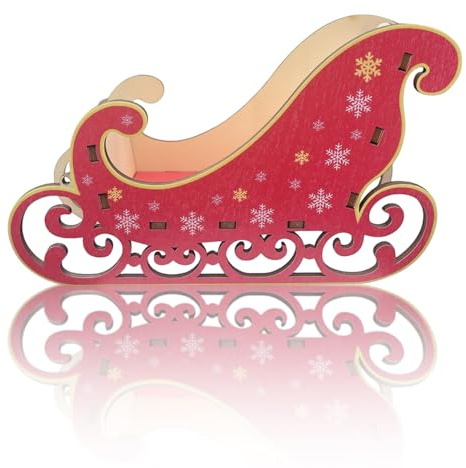 Wichtel Zubehör Weihnachten Weihnachtsdeko Holz Miniatur Holzschlitten Deko Rot Mini Wichtel Schlitten Wichtelzubehör für Weihnachtswichtel Zubehör, Wichteltür, Advent, Winterlandschaften