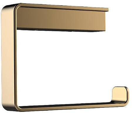 EMCO LOFT Papierhalter, eleganter Toilettenpapierhalter zur Wandmontage aus Aluminium, hochwertige Toilettenpapierspender Gold poliert Ohne Deckel hängend