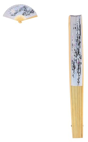Levemolo Éventail Pliable Géant Traditionnel Chinois 65 Cm Bambou et Papier pour Danse Femme Décoration Murale Maison Fêtes Cérémonie