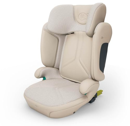 Kinderkraft XPAND 2 PRO i-Size Kindersitz 100–150 cm, mit ISOFIX oder Fahrzeuggurt, höhen- und breitenverstellbar (DUO EXPAND), H-GUARD+ Kopfstütze, SPS Seitenaufprallschutz, faltbar, Beige