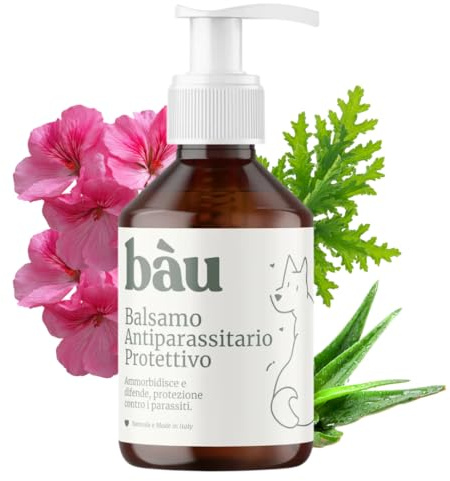 BAU Hunde Conditioner Antiparasitär Schützend – Entwirrend mit Neemöl und Aloe Vera – Natürlicher Schutz vor Flöhen und Zecken, Weiches, Seidiges und Gepflegtes Fell -250ml