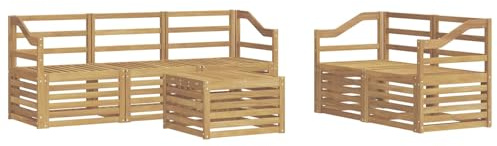vidaXL Sofagarnituren Massivholz Akazie, Garten Lounge, langlebige Ecksofa, Moderne Möbel für Terrasse, Bequeme Sitzecke zum Entspannen