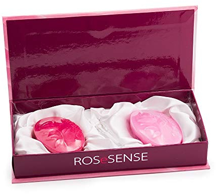 Rose of Bulgaria Geschenkset - Zwei handgemachte Seifen, 2 x 45 g und Eau de Parfum, 2,1 ml in Luxurious Gift Box by Bio-Fresh