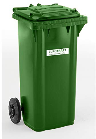 eurokraft | pro | Poubelle en plastique conforme DIN EN 840 | capacité 120 l | l x h x p 505 x 1005 x 555 mm | vert
