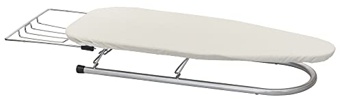 Household Essentials Tabletop, Durable Board with Iron Rest, Includes Door Hang, Perfect for Dorms and Small Spaces, Alloy Steel, Silver, 12 x 30