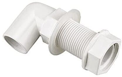 Merriway BH02955 Overflow Bent Tank Connector, White