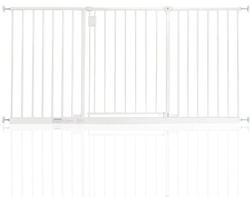 Safetots Extra Wide Hallway Gate, 147cm - 152cm, White, Pressure Fit Baby Gate, Safety Barrier for Hallways and Wide Spaces, Easy Installation