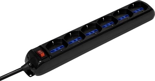 Brennenstuhl 1155429 Multiprise Eco-Line avec Interrupteur 6 Prises Noir 1,4 m