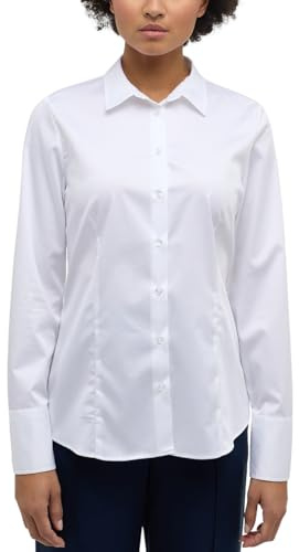 ETERNA Regular Bluse Langarm Hemdenkragen Schulterpasse weiß