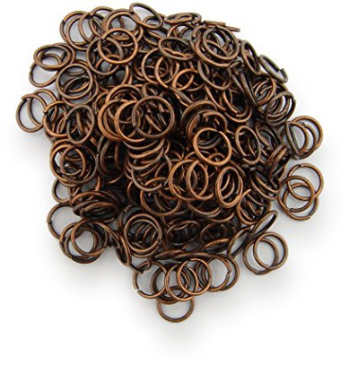 WEBandBUY Binderinge/Jump Rings 6mm Durchmesser Farbe Antik Kupfer 15g ca.260 STK