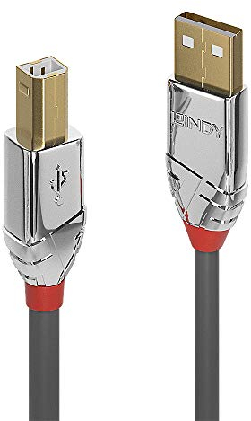 LINDY 36645 7.5m USB 2.0 Typ A an B Kabel, Cromo Line