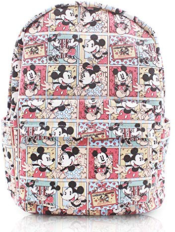 Mickey Minnie Comic Style Canvas Casual Daypack with 15 in Laptop Storage Compartment